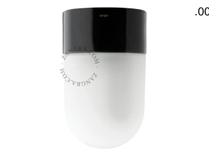 candeeiro de parede ou de teto em porcelana preta - abajur de vidro - Ø 10cm - IP54