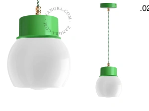 candeeiro suspenso verde - abajur de vidro - Ø 10cm