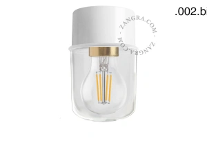 weiße Wand- oder Deckenleuchte - Glasschirm - Ø 8 cm