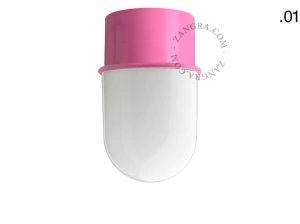 rosa vägg/taklampa - glasskärm - Ø 8 cm