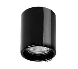 czarny porcelanowy reflektor natynkowy Aglae - Ø 6 cm