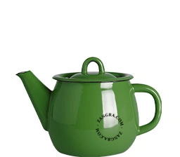 théière en émail vert - 1l