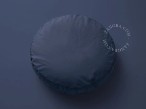 taie d'oreiller bleu marine ronde