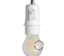 bakelite socket with switch - white