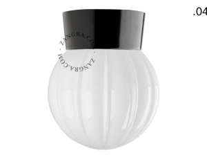 svart vägg- eller taklampa - glasskärm - Ø 11 cm