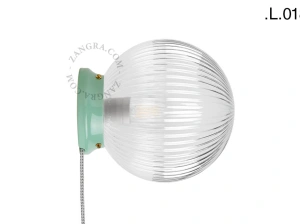 zielona porcelanowa lampa stołowa lub ścienna Cedric