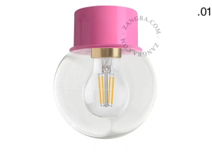 rosa vägg/taklampa - glasskärm - Ø 8 cm