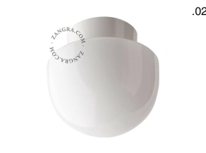 biała lampa ścienna lub sufitowa ze szklanym kloszem - Ø 11 cm