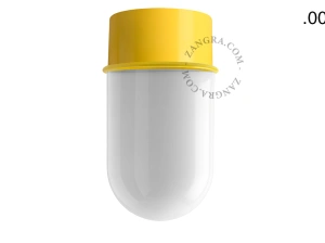 lampa ścienna lub sufitowa żółta - szklany klosz - Ø 10cm