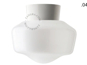 biała lampa ścienna lub sufitowa ze szklanym kloszem - Ø 11 cm