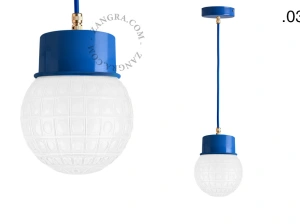 gelakte hanglamp - blauw
