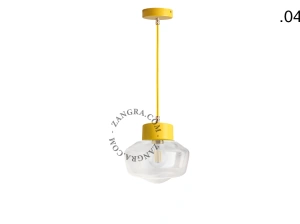yellow pendant light - glass shade - Ø 10 cm