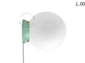 zielona porcelanowa lampa stołowa lub ścienna Cedric