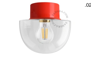 rød væg eller loftslampe - glas skærm - Ø 10 cm