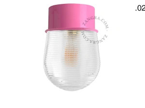 pink wall or ceiling light - glass shade - Ø 10 cm