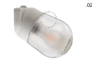 candeeiro de parede em porcelana branca para casa de banho - Ø 9,5 cm - abajur de vidro - IP54