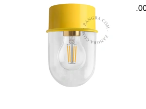 lampa ścienna lub sufitowa żółta - szklany klosz - Ø 10cm