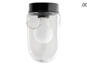 sort bakelit væg- eller loftslampe – glas skærm - Ø 9 cm