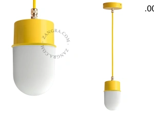 lámpara colgante amarilla - pantalla de vidrio - Ø 8,5 cm