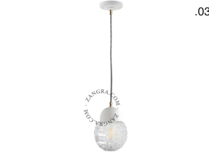 lámpara colgante de porcelana blanca - pantalla de vidrio