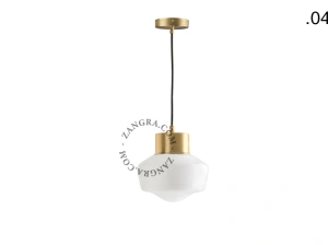 brass pendant light - glass shade - Ø 10 cm