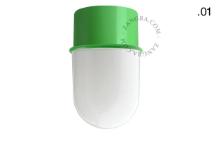 aplique o plafón verde - pantalla de vidrio - Ø 8 cm