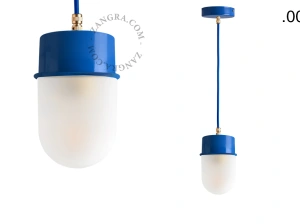 gelakte hanglamp - blauw