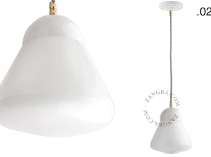 lámpara colgante de porcelana blanca - pantalla de vidrio