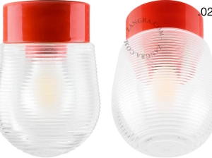Leuchte David aus rotem Porzellan - Ø 10 cm