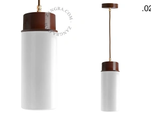 brun pendellampe - glasskærm - Ø 10 cm