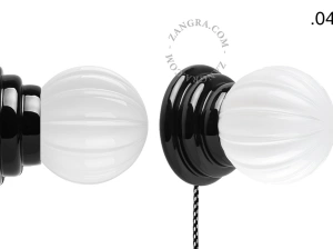black porcelain Art Deco table or wall light