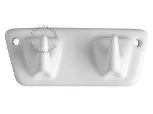 patère murale en porcelaine - blanc