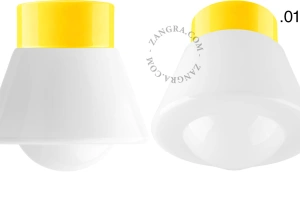 lámpara de porcelana amarilla David - Ø 10 cm