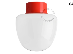 rød væg eller loftslampe - glas skærm - Ø 10 cm