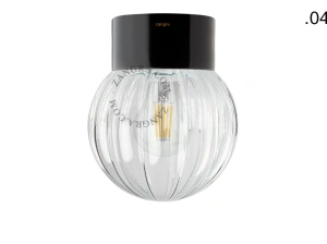 candeeiro de parede ou de teto em porcelana preta - abajur de vidro - Ø 10cm - IP54