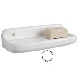 väggmonterad tvålhållare i porslin