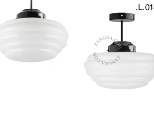 lampada da soffito nera - paralume in vetro