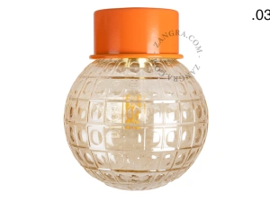 orange wall or ceiling light - glass shade - Ø 10 cm