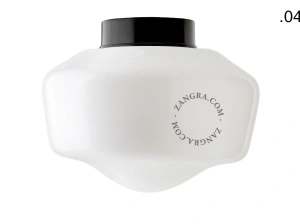 sort bakelit væg- eller loftslampe – glas skærm - Ø 9 cm