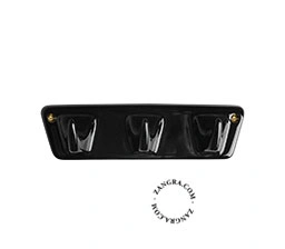 suporte em porcelana preta com 3 ganchos
