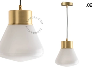 brass pendant light - glass shade - Ø 10 cm