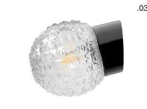 Wandleuchte aus schwarzem Porzellan für das Badezimmer – Glasschirm - Ø 10 cm - IP54