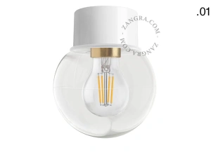 weiße Wand- oder Deckenleuchte - Glasschirm - Ø 8 cm