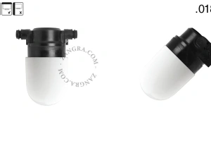 badrum svart vägglampa med glasskärm - IP54