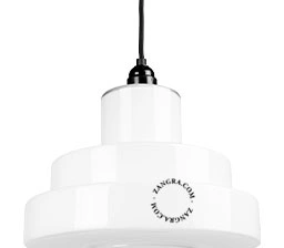 lampada a sospensione Art Deco con paralume in vetro opalino