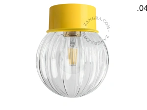 lampa ścienna lub sufitowa żółta - szklany klosz - Ø 10cm