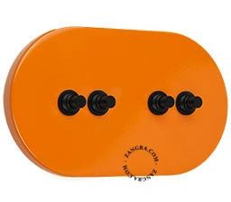 orange tryckströmbrytare – 4 svarta tryckknappar