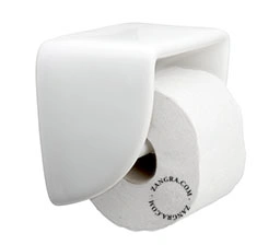 suporte de papel higiénico em porcelana branca