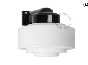 badeværelse sort porcelænsvæglampe med glasskærm - IP54