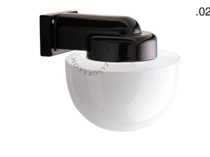 badeværelse sort porcelænsvæglampe med glasskærm - IP54